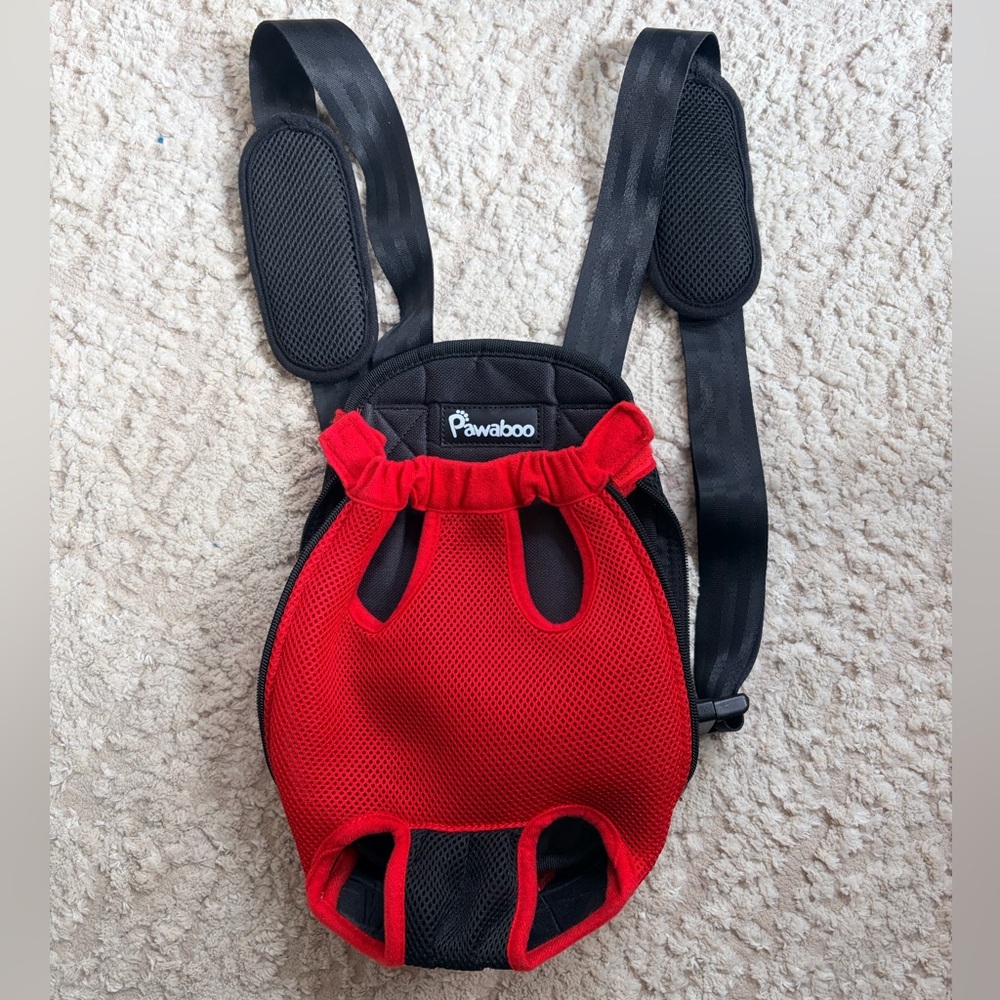 Pawaboo Red & Black Pet Carrier Backpack S